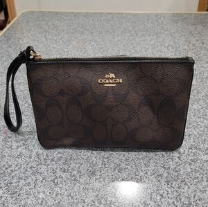 Coach Signature Brown Wristlet